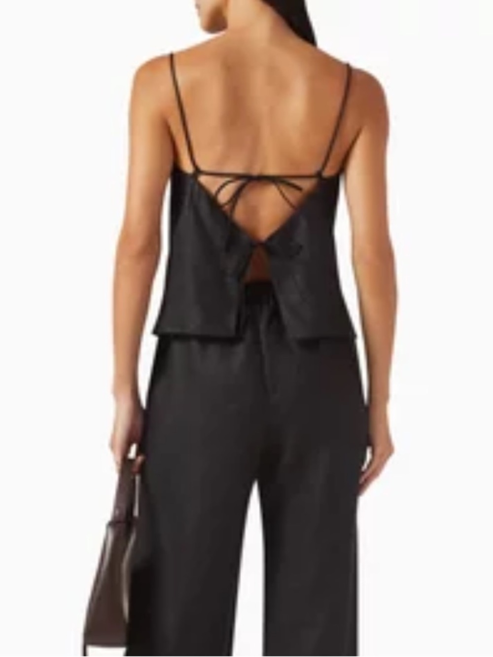 Reformation Fable Linen Open Tie Back Top - Picture 2 of 6